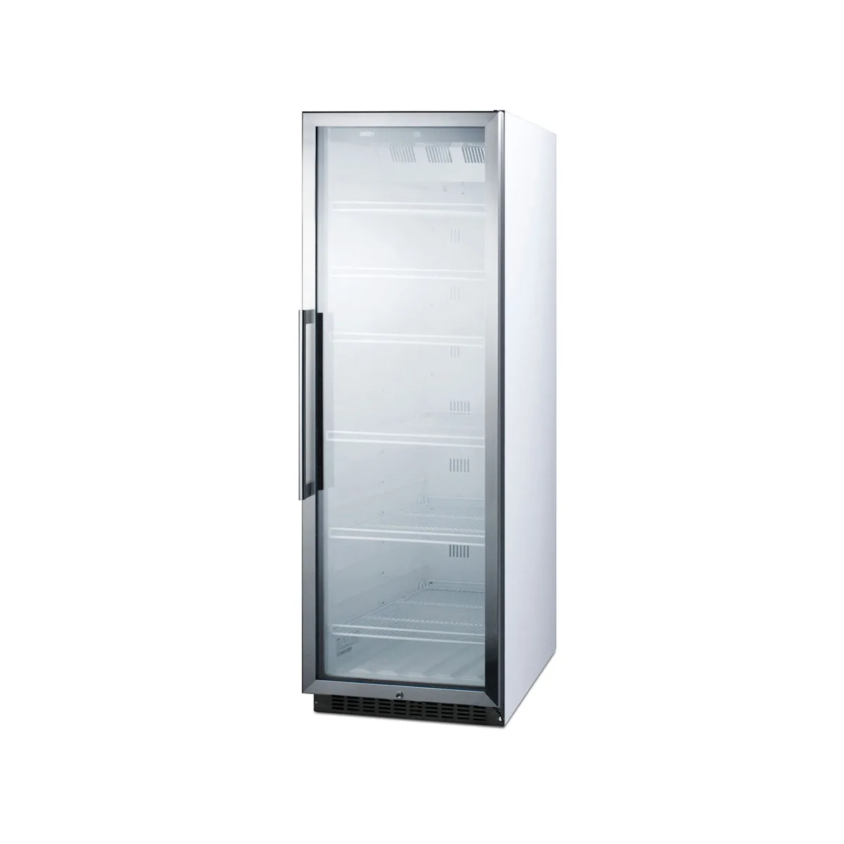 Summit SCR1400W Beverage Center with Right Hinged Glass Door, White Exterior, 12.6 cu. Ft.