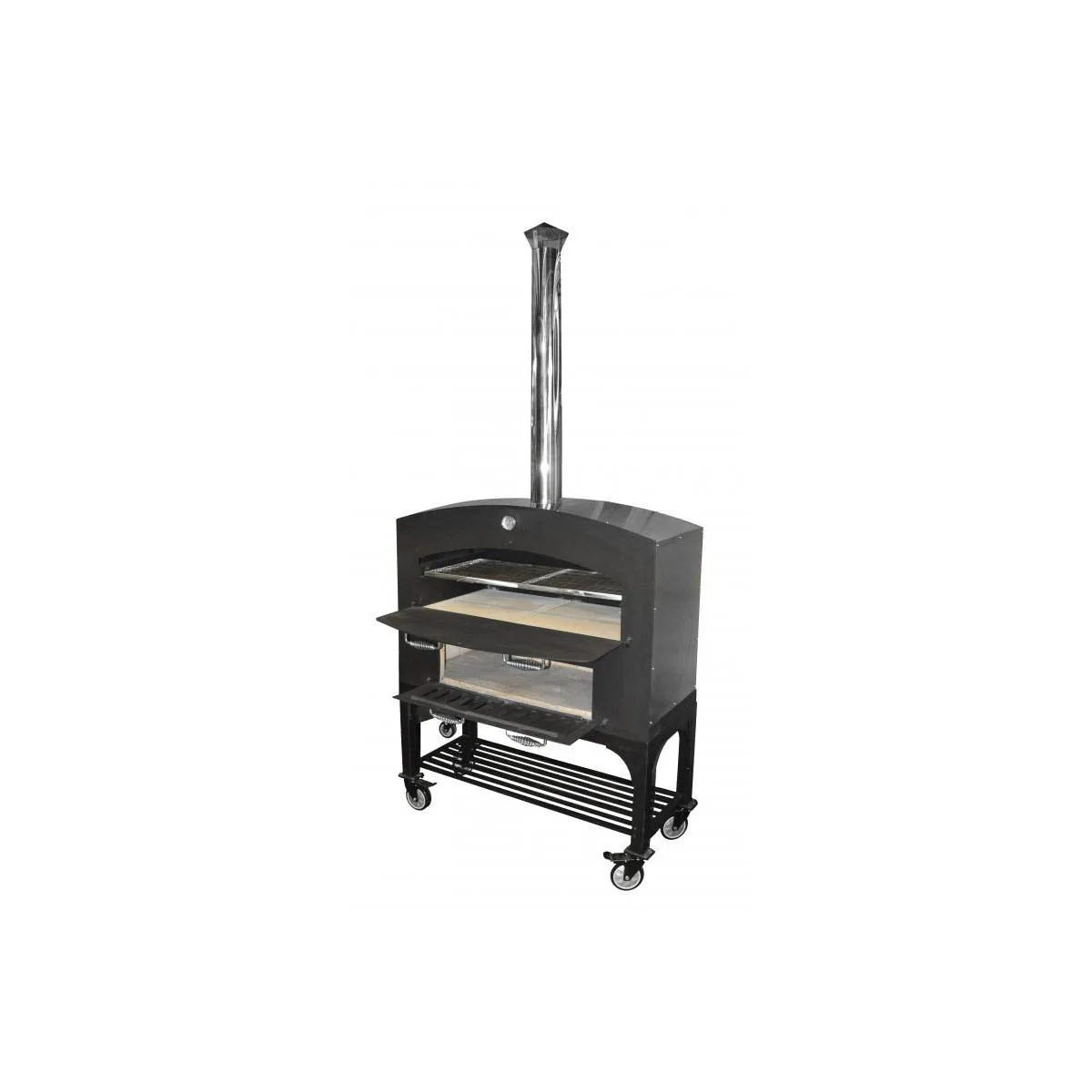 Omcan USA 31313 Wood / Coal / Gas Fired Outdoor Oven w/ Steel Interior, Ceramic Stone Deck