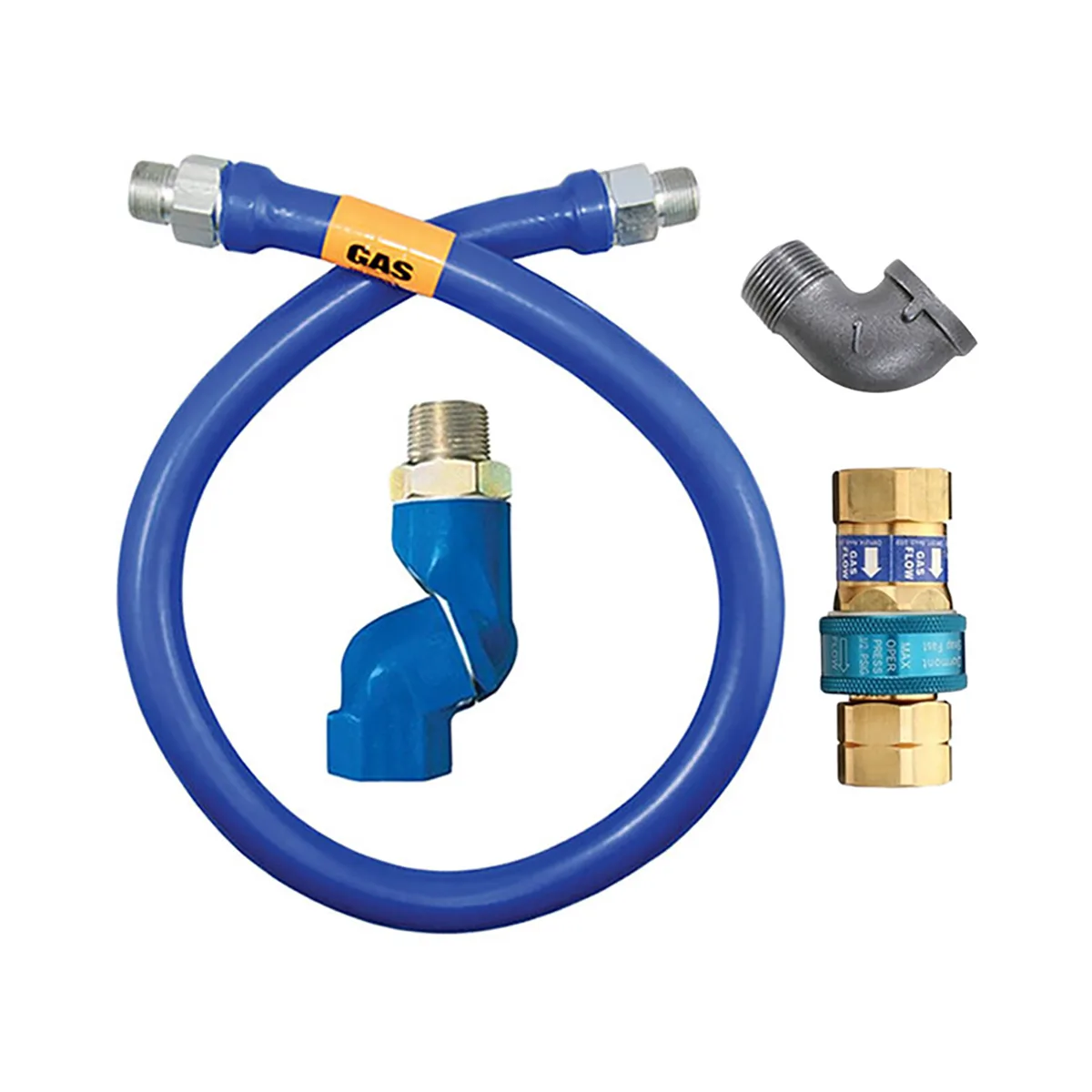 Dormont 16100BPQS60 SnapFast 60" Gas Connector Kit w/ Swivel MAX and Elbow, 1" Diameter