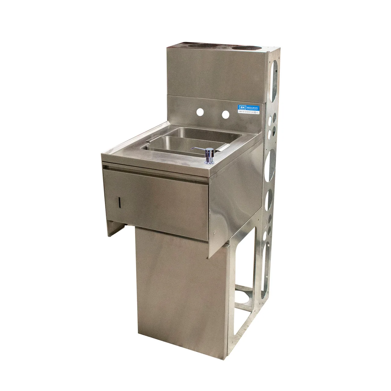 BK Resources UBDW-18-1012HST-15PG Underbar Sink Units, 1 Compartment with Soap & Towel Dispenser