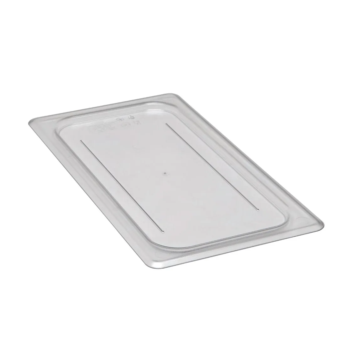 Cambro 30CWC135 Flat Clear Polycarbonate Food Pan Cover, 1/3 Size (12" x 12"), NSF