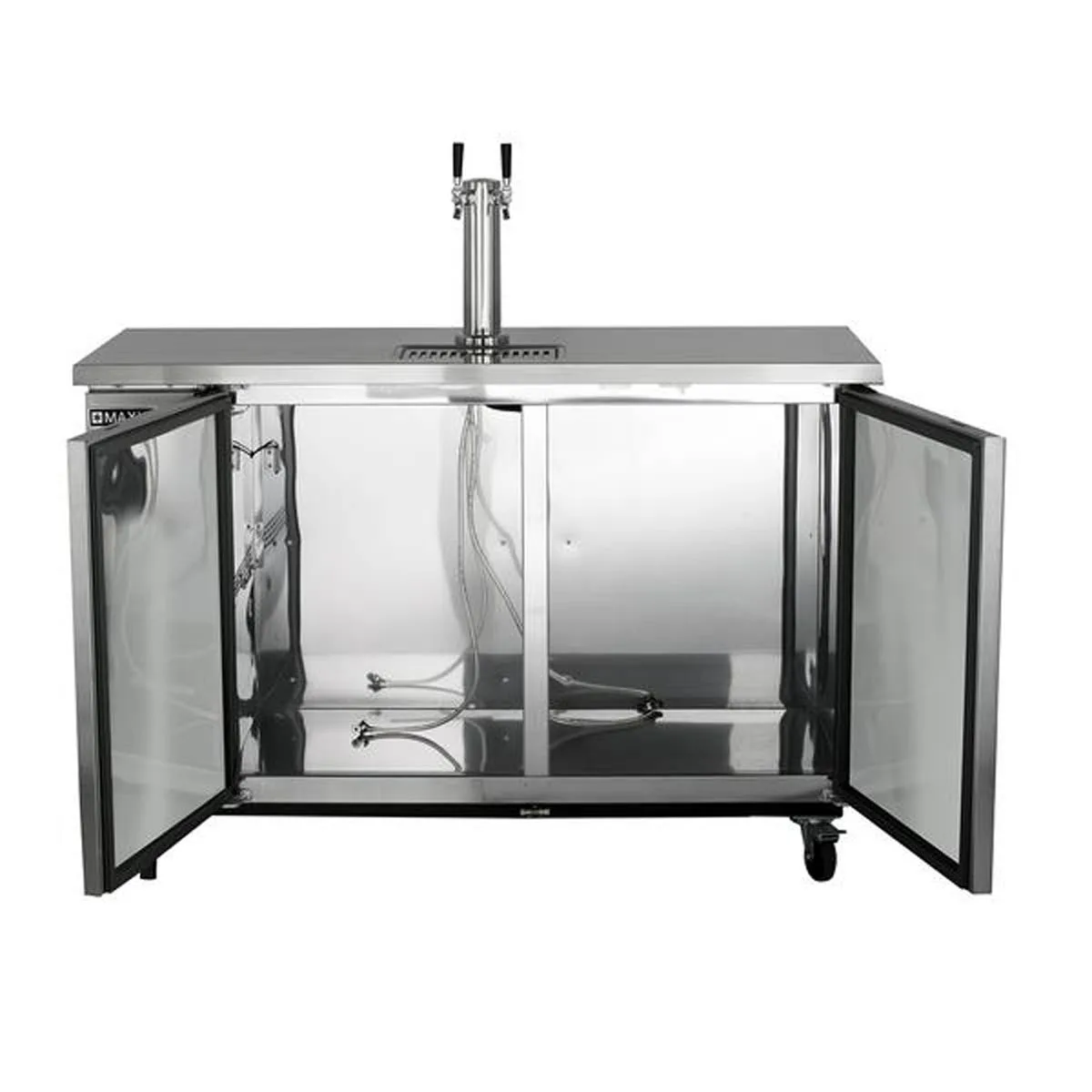 Maxx Cold MXBD60-1SHC 61" Draft Beer Cooler w/ 2 Kegs, 14.2 cu. ft., 1 Dual-Tap Tower