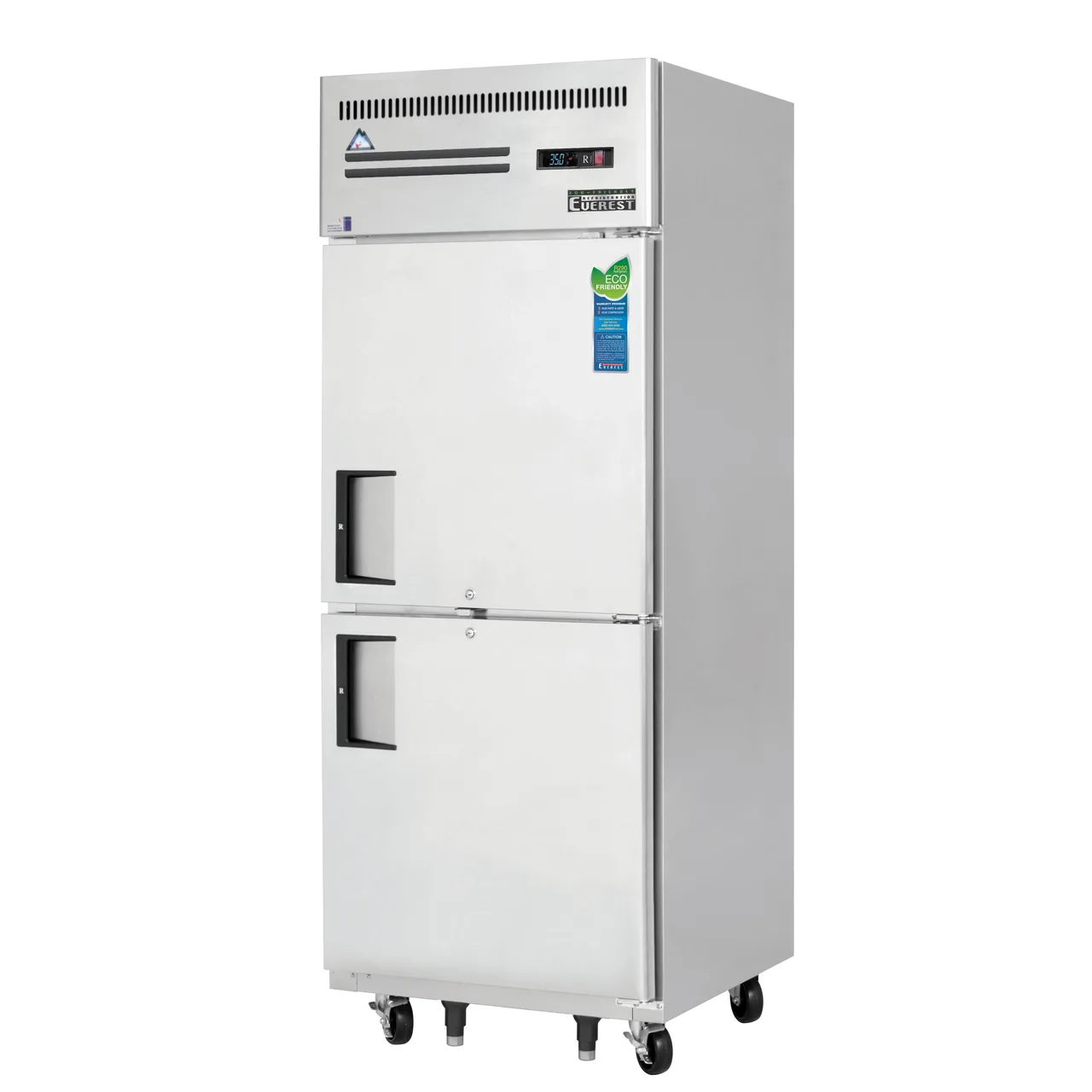 Everest ESRH2 29" 1-Section Reach-In Refrigerator w/ 2 Solid Half Doors, Top Mount, Stainless Steel, 23 cu. ft.