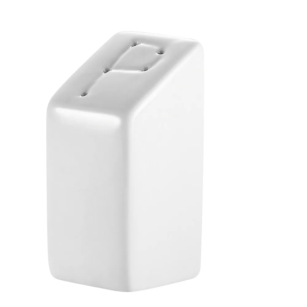 CAC China KSE-PS - Porcelain Salt Pepper Shaker, 1.5" x 1.5" x 3.25" Square, White, Safe, 1 Dozen
