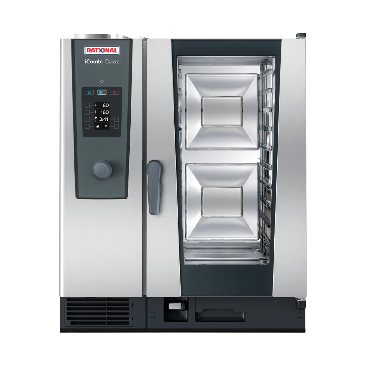 RATIONAL ICC 10-HALF NG 120V 1 PH Half Size 10 Pan Natural Gas Combi Oven w/ Dial Controls, Steam Generator, 83.500 BTU
