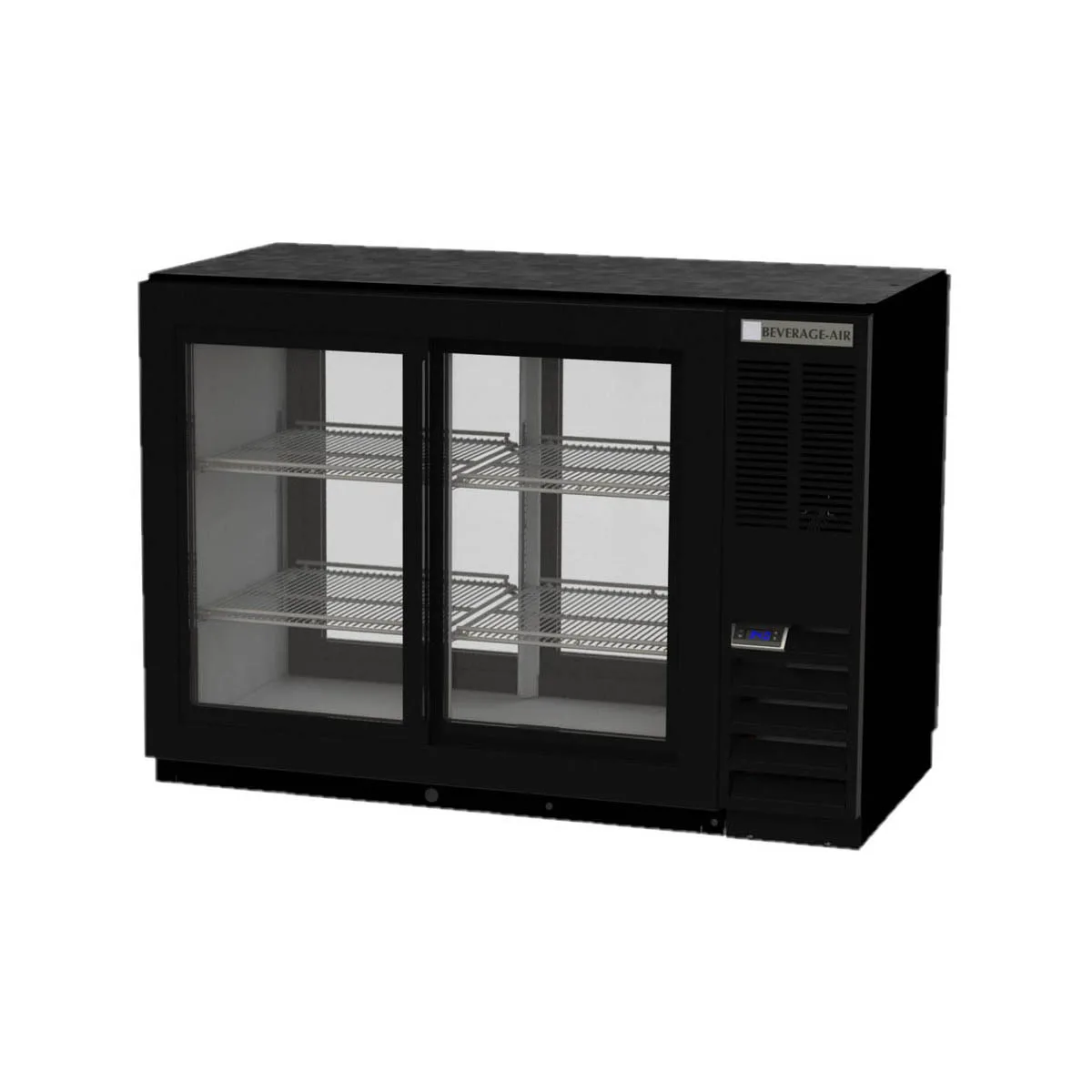 Beverage Air BB48HC-1-GS-PT-B 48" Pass-Thru Glass Door Back Bar Cooler