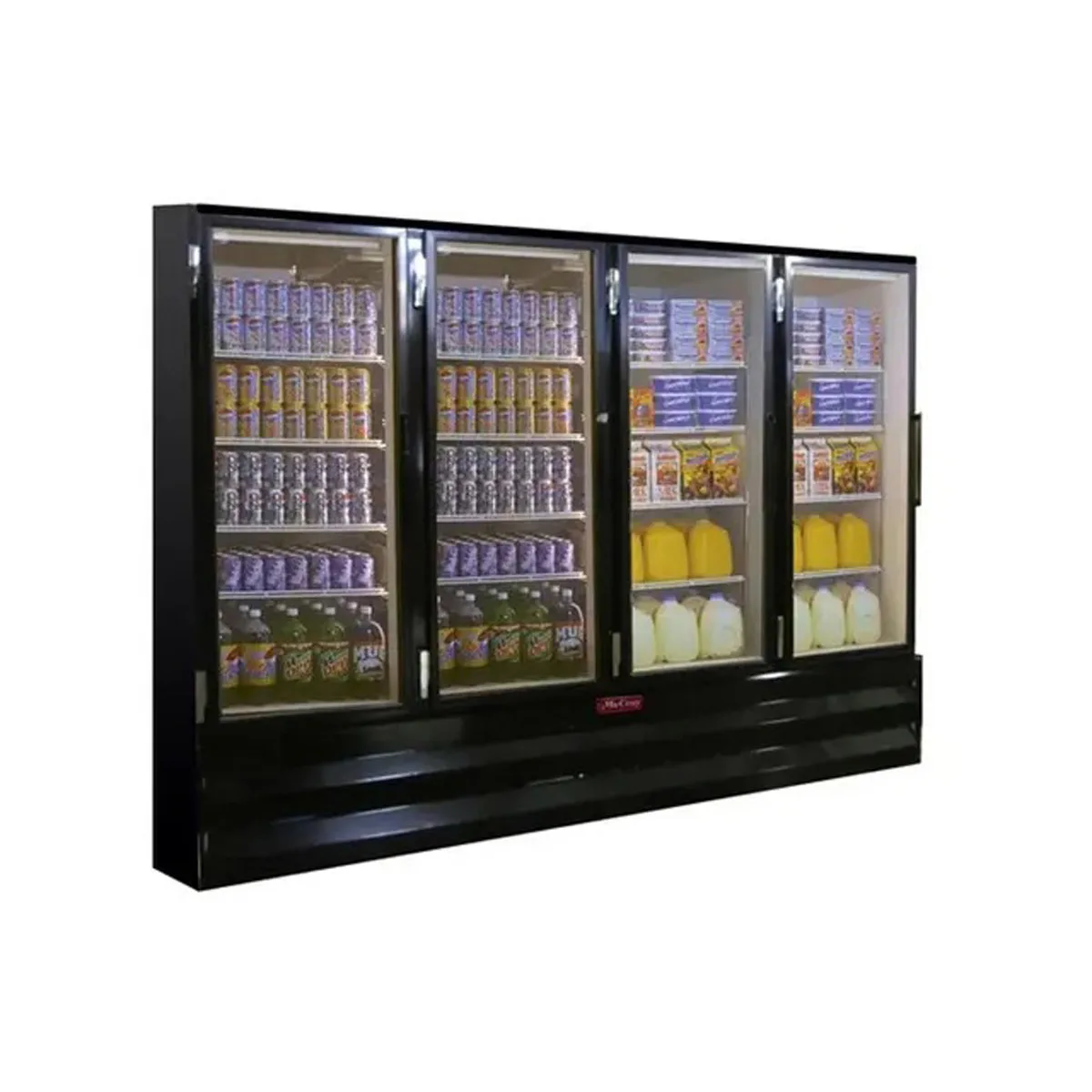 Howard-McCray GR88BM-B 103" Four Glass Door Merchandiser Refrigerator in Black, 88 cu. ft.