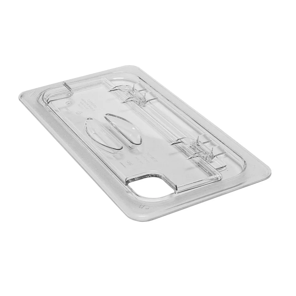 Cambro 30CWLN135 1/3‑Size Clear Polycarbonate Flip Lid, Notched Slot, Hinged, NSF – 12×12×2" Fit