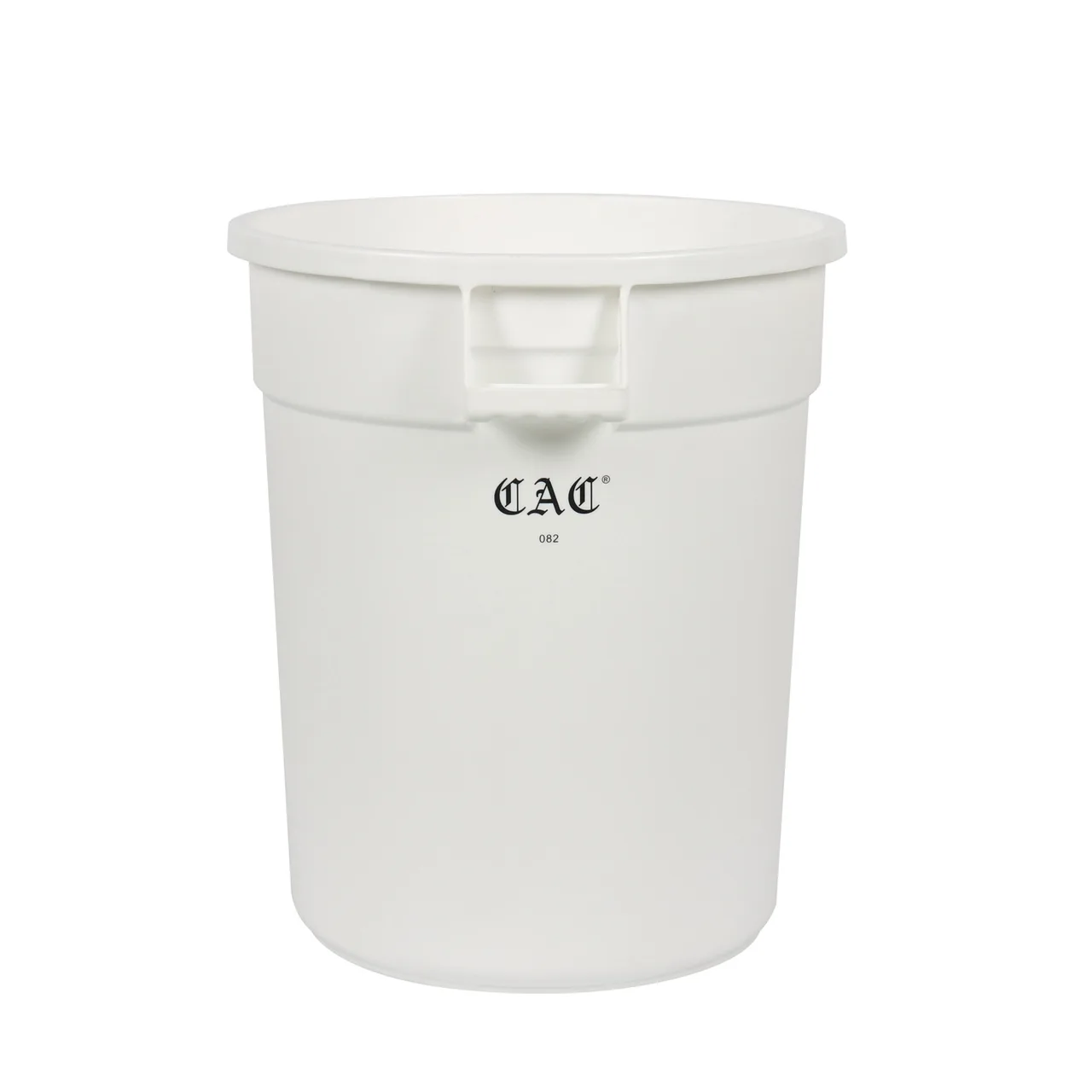 CAC China TCNC-10W 10 Gallon Round Trash Can, 18" Diameter x 17" Height, White Plastic, No Lid