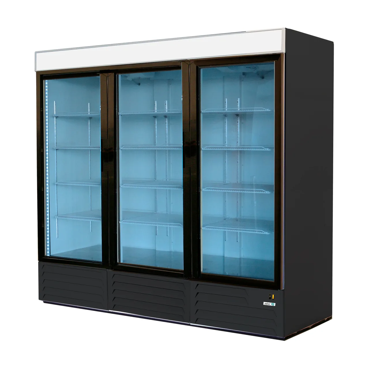 Asber ARMD-72 A 82" Merchandiser Refrigerator with 3 Swing Glass Door, 72 cu. ft.