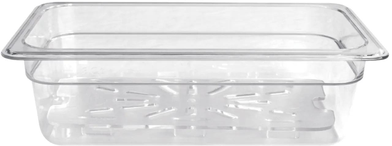 Omcan USA 80074 1/3 Size Clear Polycarbonate Food Pan, 12-4/5" x 6-15/96" x 3-15/96" Deep NSF