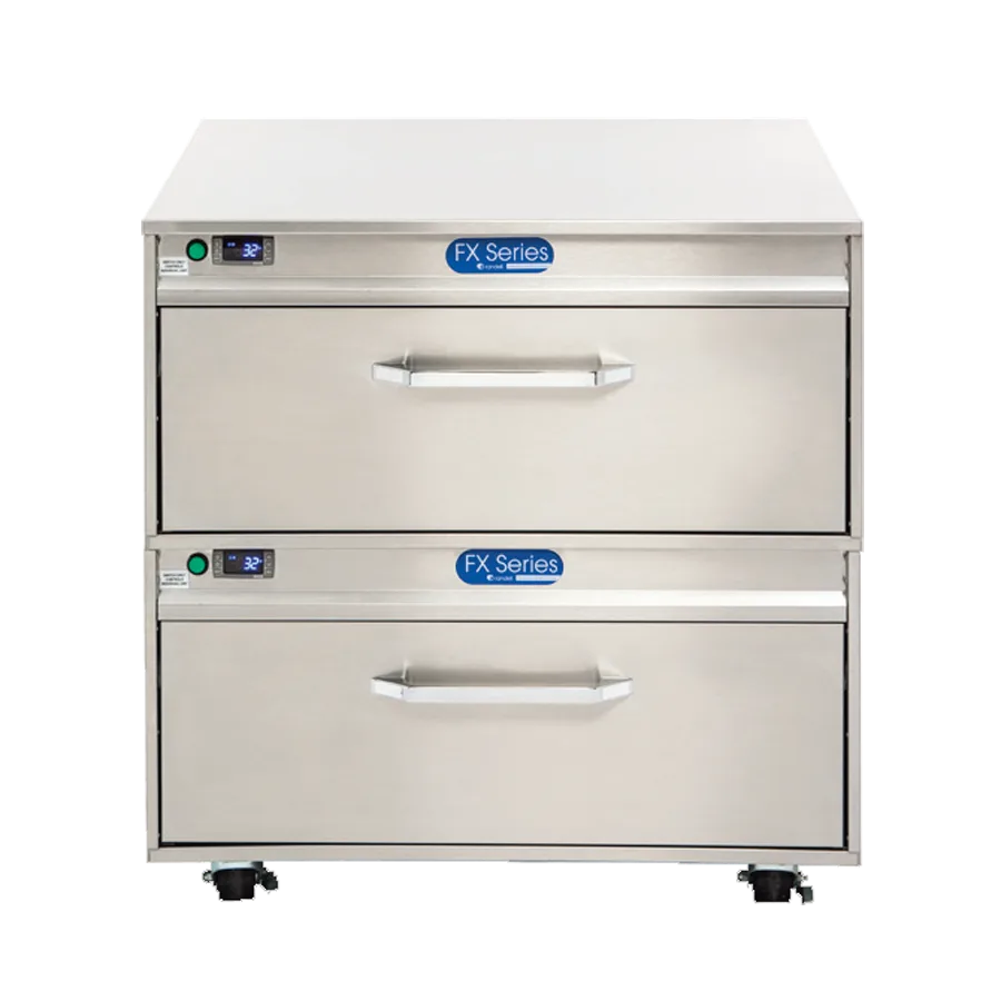 Randell FX-2WSREA-290 35" Flexible Refrigerator or Freezer Work Table w/ 2 Drawers, 5 cu. ft.