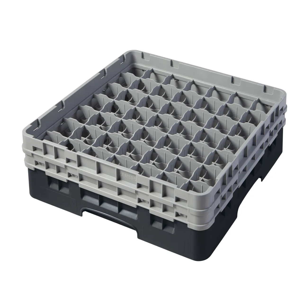 Cambro 49S434110 Camrack Glass Rack, Black, Full Size, 19-3/4 x 19-3/4, 49 Compartments, 2-7/16 Max Dia, 5-1/4 Max Height