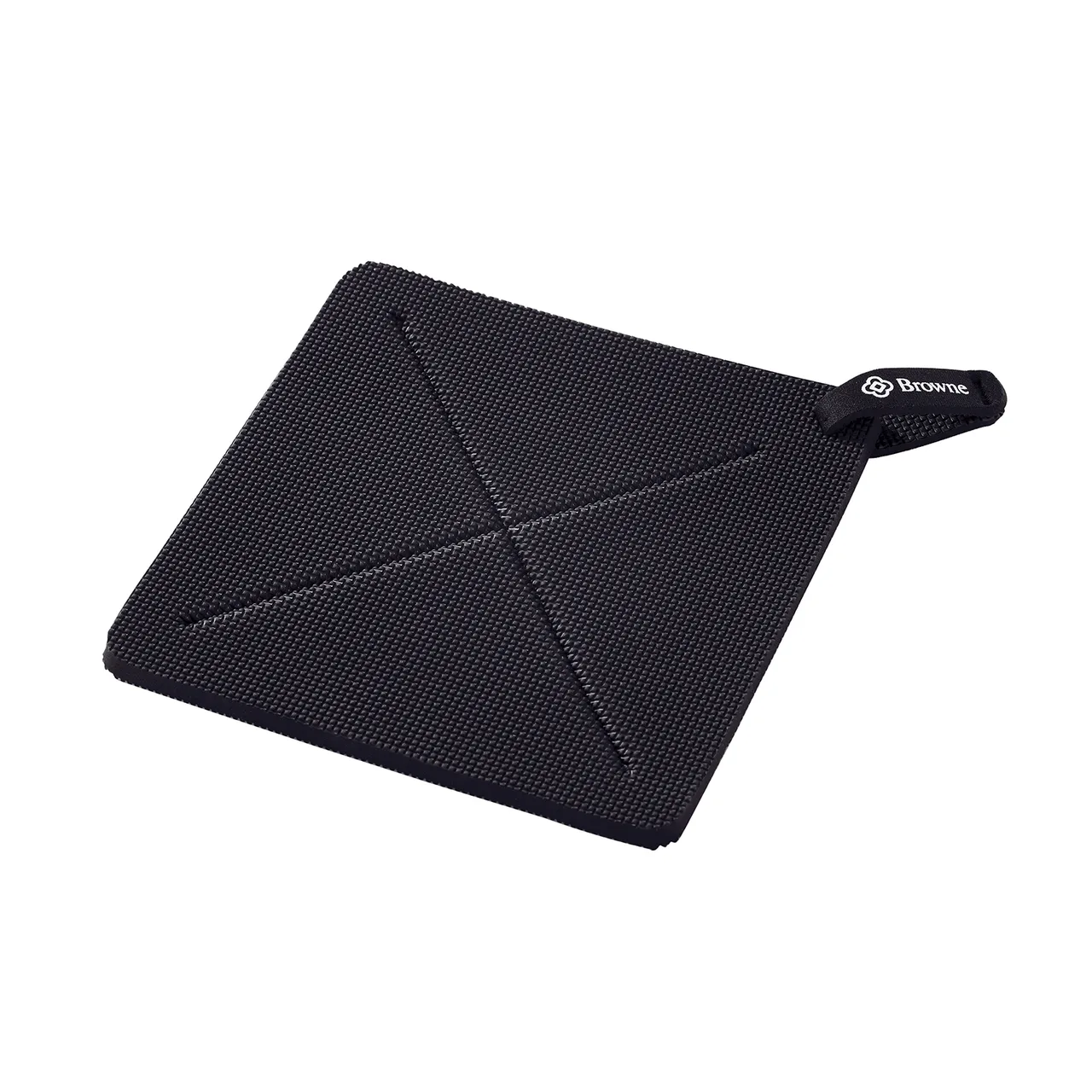Browne USA 5442002 Hot Pad, 7" x 7" 1/4" Thick Neoprene, Black, Heat To 500°F, Dishwasher Safe