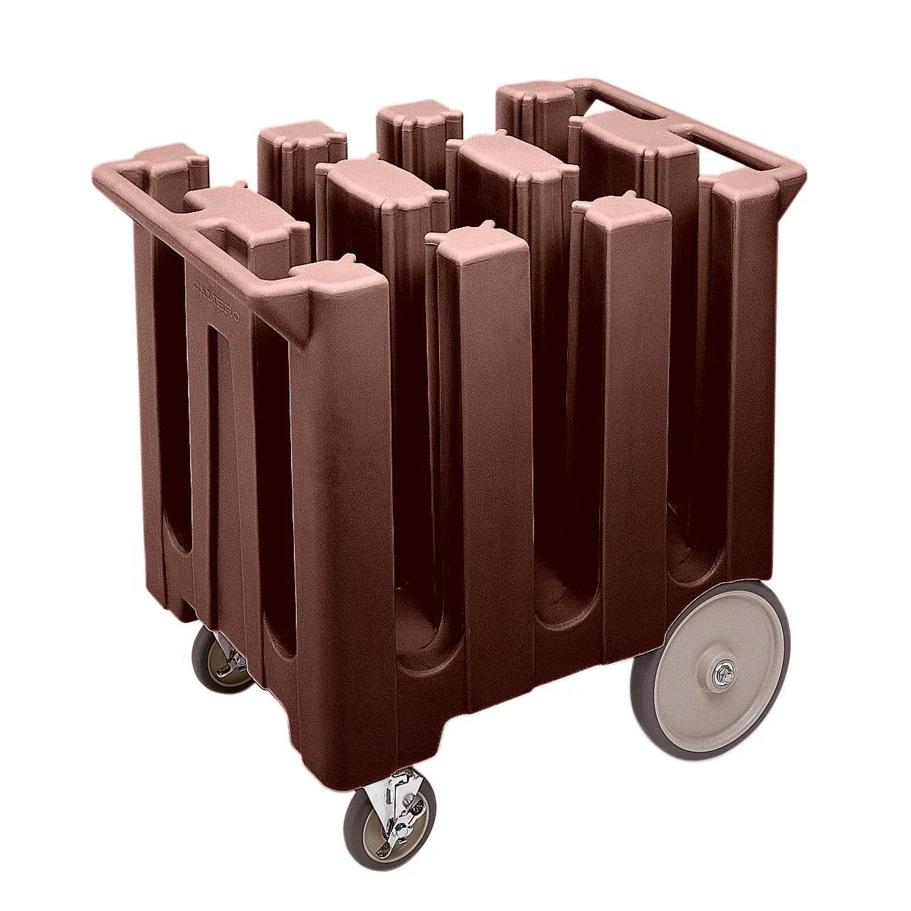 Cambro DC575131 6 Column Dish Caddy Cart, 32.625W x 23.5L x 31.75H, Dark Brown, Polyethylene, 360 Plate Capacity