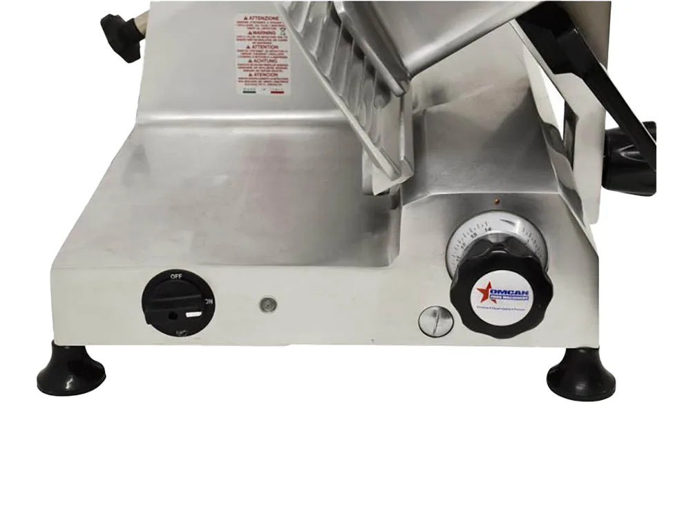 Omcan USA 13629 MS-IT-300-IP Meat Slicer, 12" Steel Blade 1/2 HP Motor, 280 RPM, Belt Drive, Gravity Feed, 16mm Cut, Body