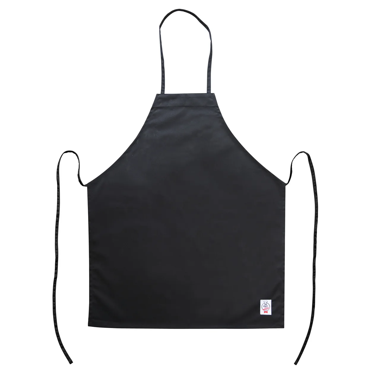 CAC China APBB-1K Bib Apron, 26"W x 33"L, Full, No Pocket, 65/35 Poly/Cotton, Black