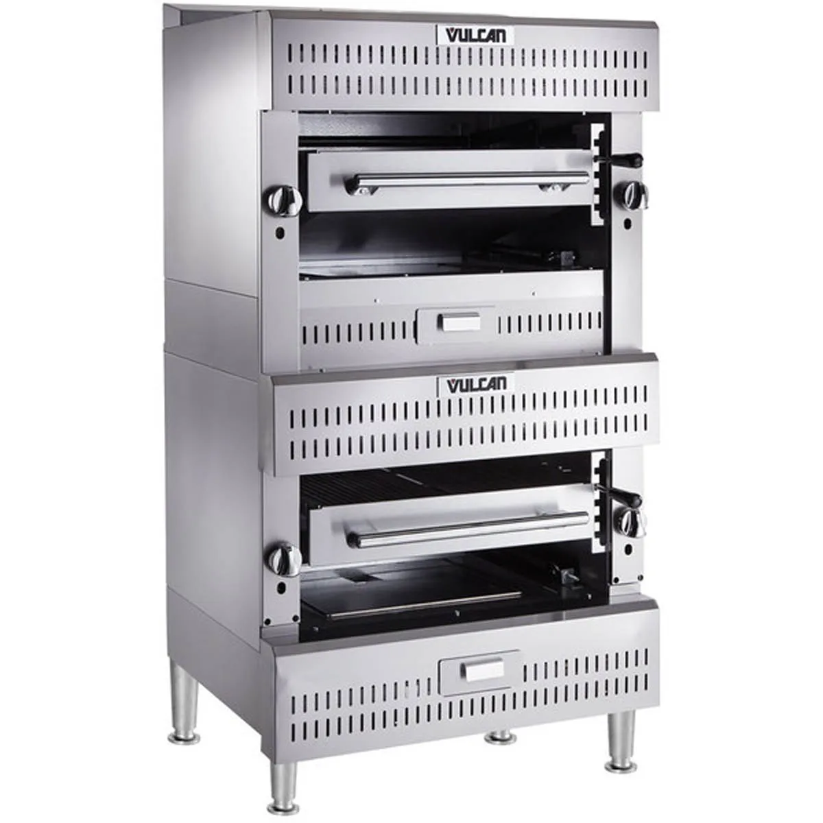 Vulcan VIR2 Heavy Duty Gas Deck-Type Broiler w/ Double Deck Infrared Burners, 200.000 BTU