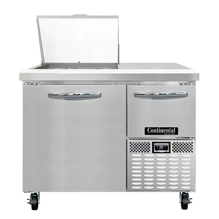 Continental Refrigerator RA43N9M 43" Mega Top Sandwich Prep Table w/ 2 Doors, 9 pans
