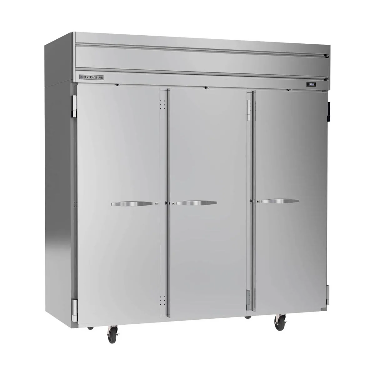 Beverage Air HR3HC-1S 78" 3-Section Reach-In Refrigerator w/ 3 Solid Full Doors, Top Mounted, 1/3 hp, 71.5 cu. ft.