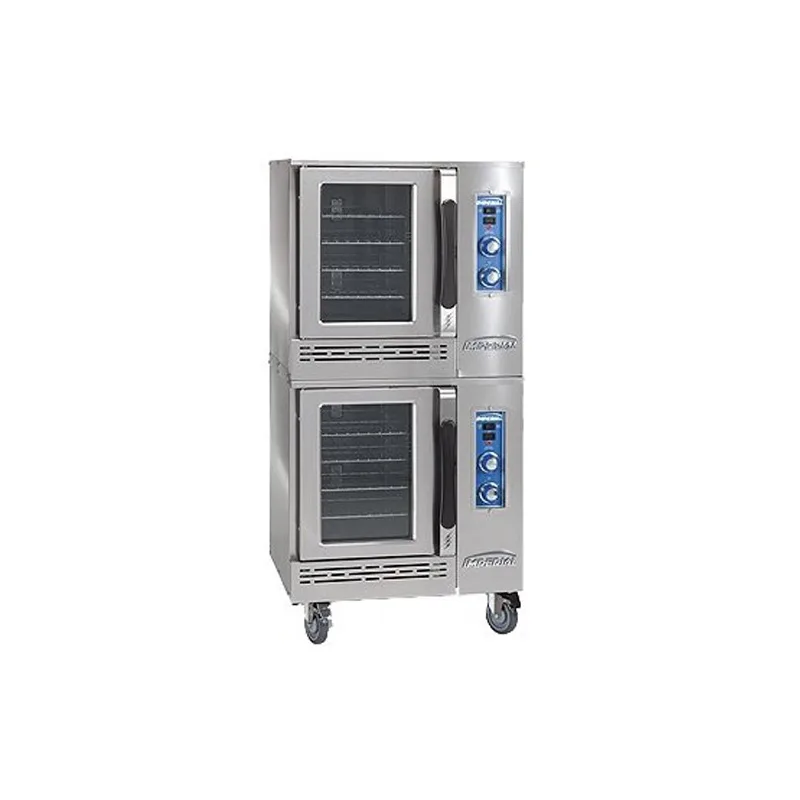 Imperial HSICVE-2 Double Deck Half Size Electric Convection Oven with Manual Controls
