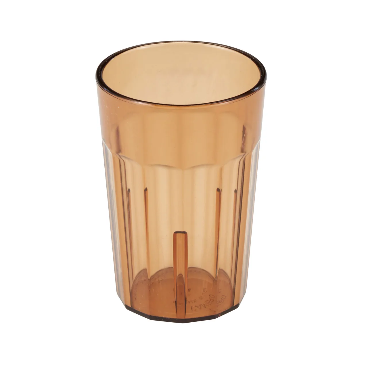 Cambro NT5153 Newport Tumbler, 6 oz Amber Fluted SAN Plastic, 2½″ Top, Dishwasher Safe – Made in USA