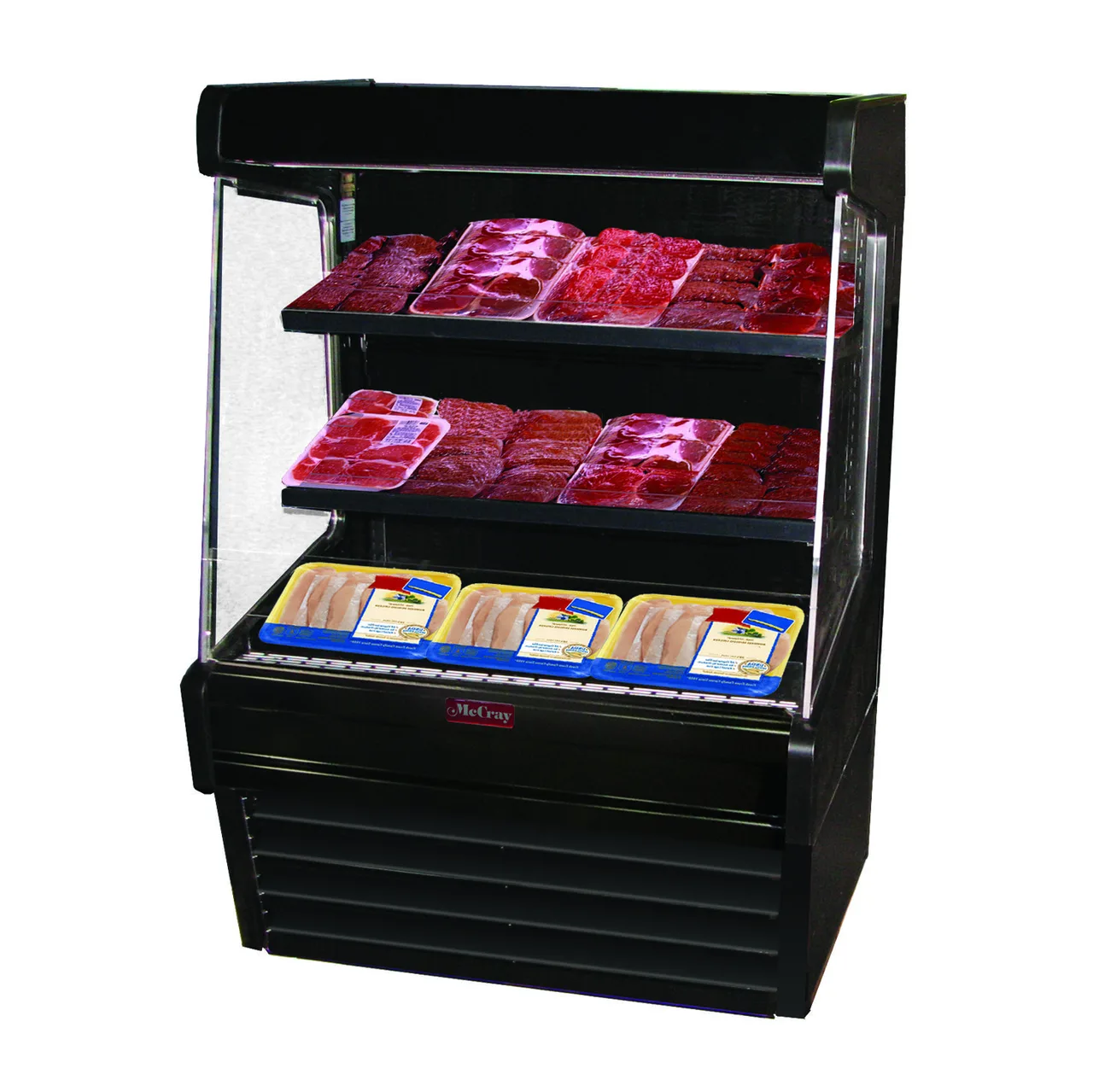 Howard-McCray R-OM30E-5L-B-LED 63" Vertical Meat Open Air Merhandiser in Black, Remote