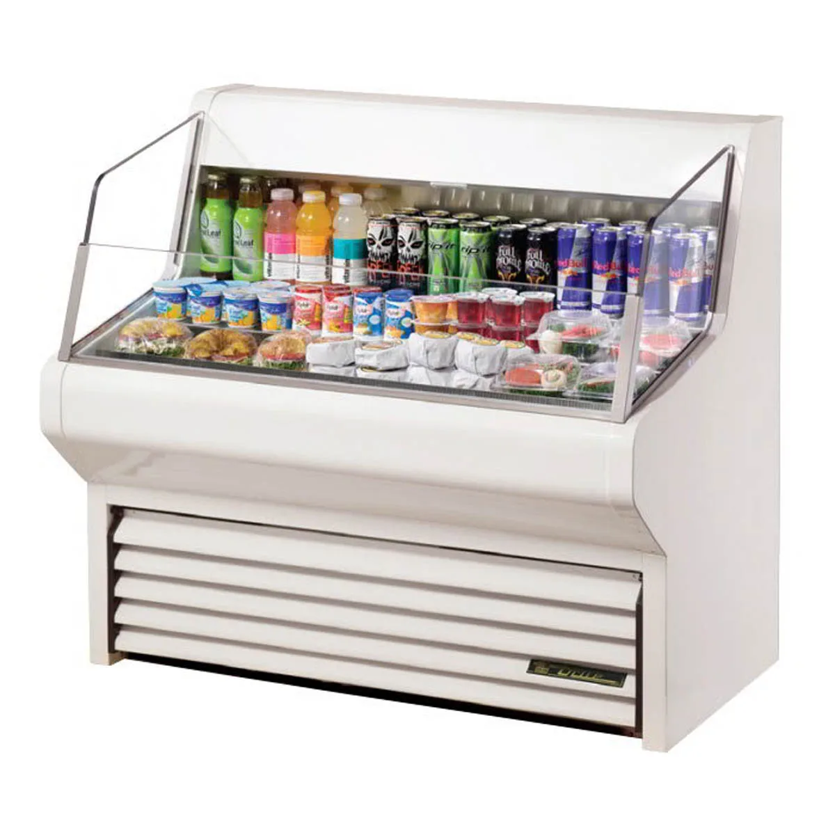 True THAC-48-LD 48" Horizontal Air Curtain Merchandiser in White, Self Contained, 3 Shelves