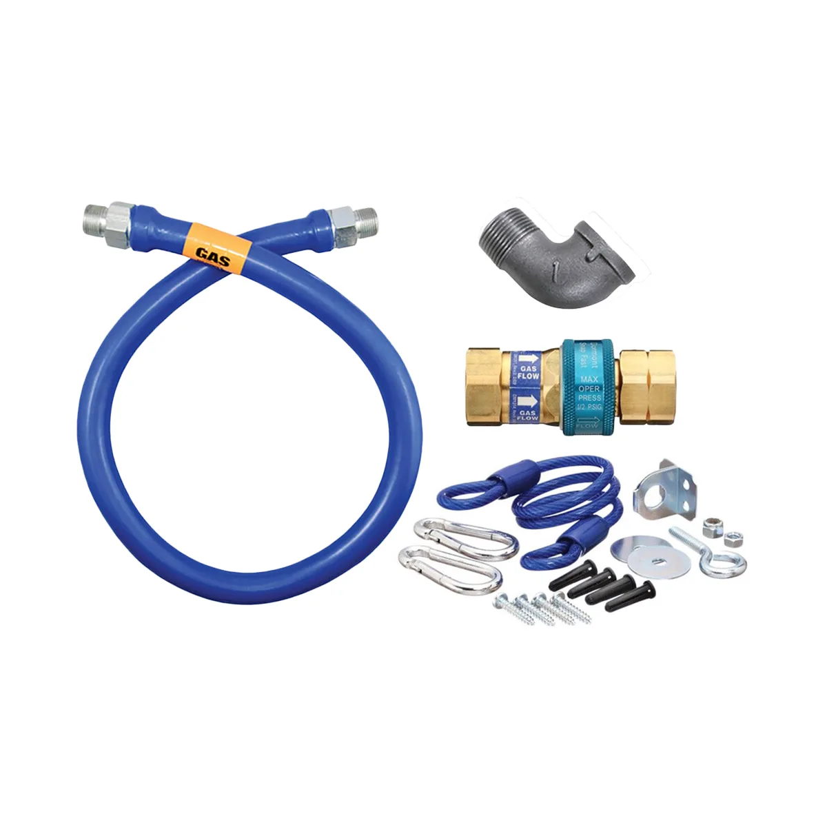 Dormont 16100BPQR24 SnapFast 24" Gas Connector Kit w/ Elbow and Restraining Cable, 1" Dia. 