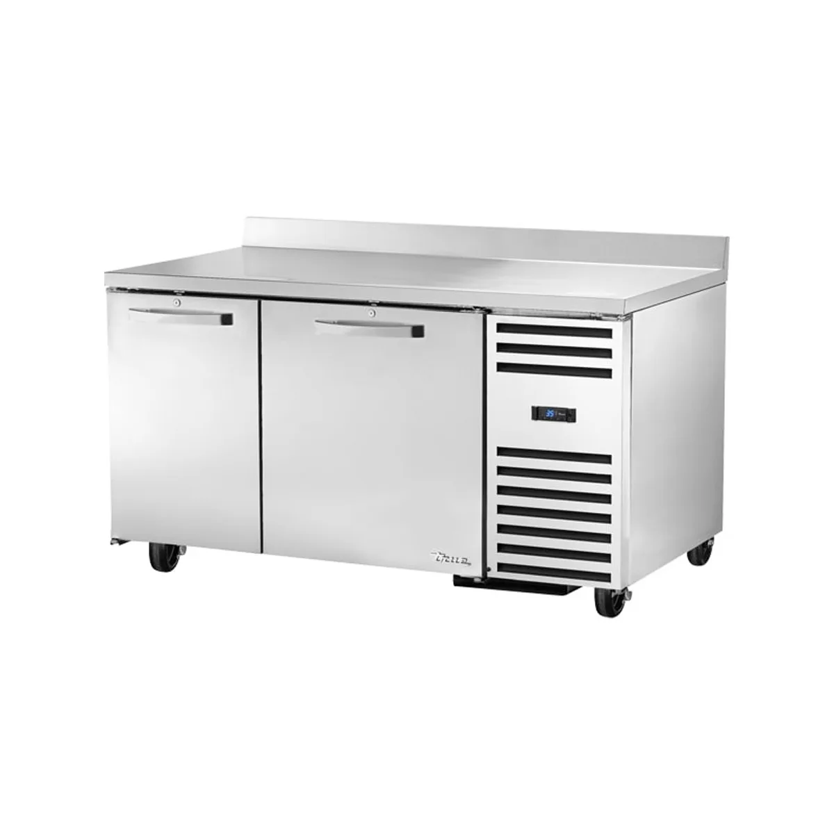 True TWT-60-32-HC~SPEC3 60" 2-Section Worktop Refrigerator w/ 2 Doors, Stainless Steel
