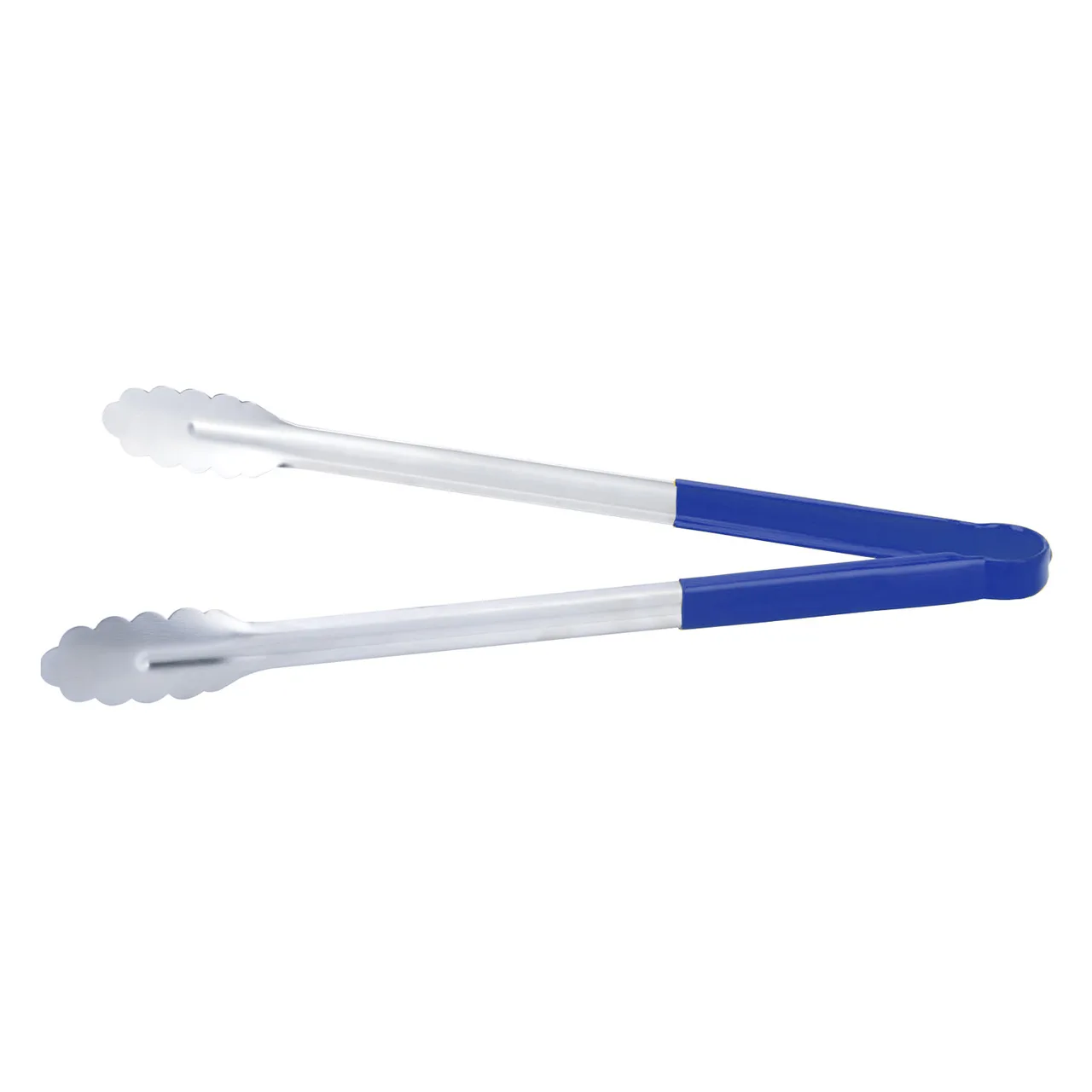 CAC China STCH-16BL Utility Tongs, 16" Heavy-Duty Stainless Steel, Blue Handle