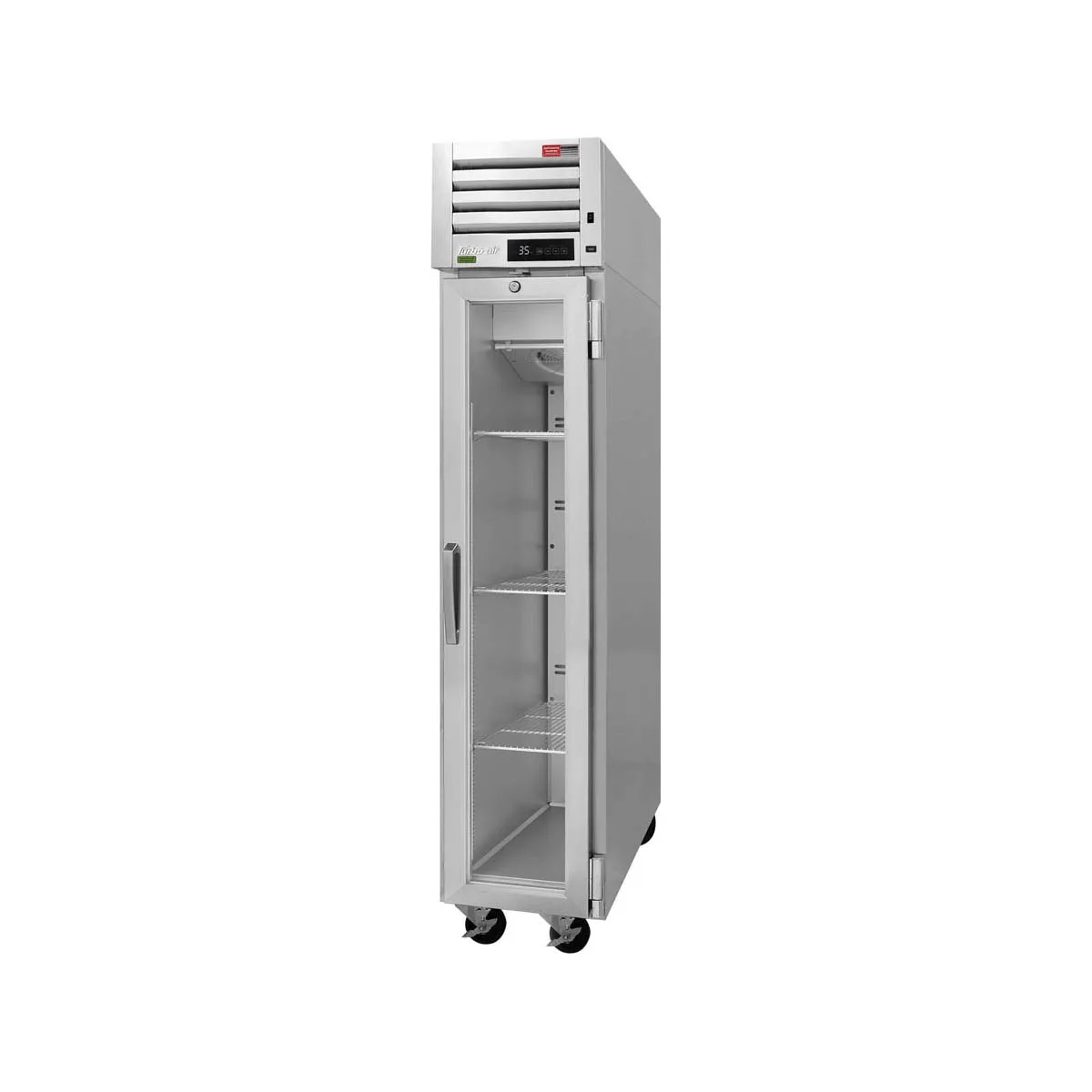 Turbo Air PRO-15R-G-N 17" 1-Section Reach-In Refrigerator w/ Glass Door, Top Mount, Stainless Steel, 13 cu. ft.
