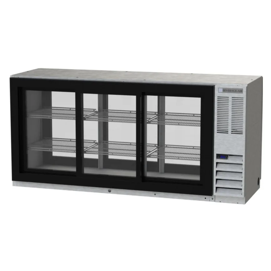 Beverage Air BB72HC-1-GS-PT-B 72" Pass-Thru Glass Door Back Bar Cooler