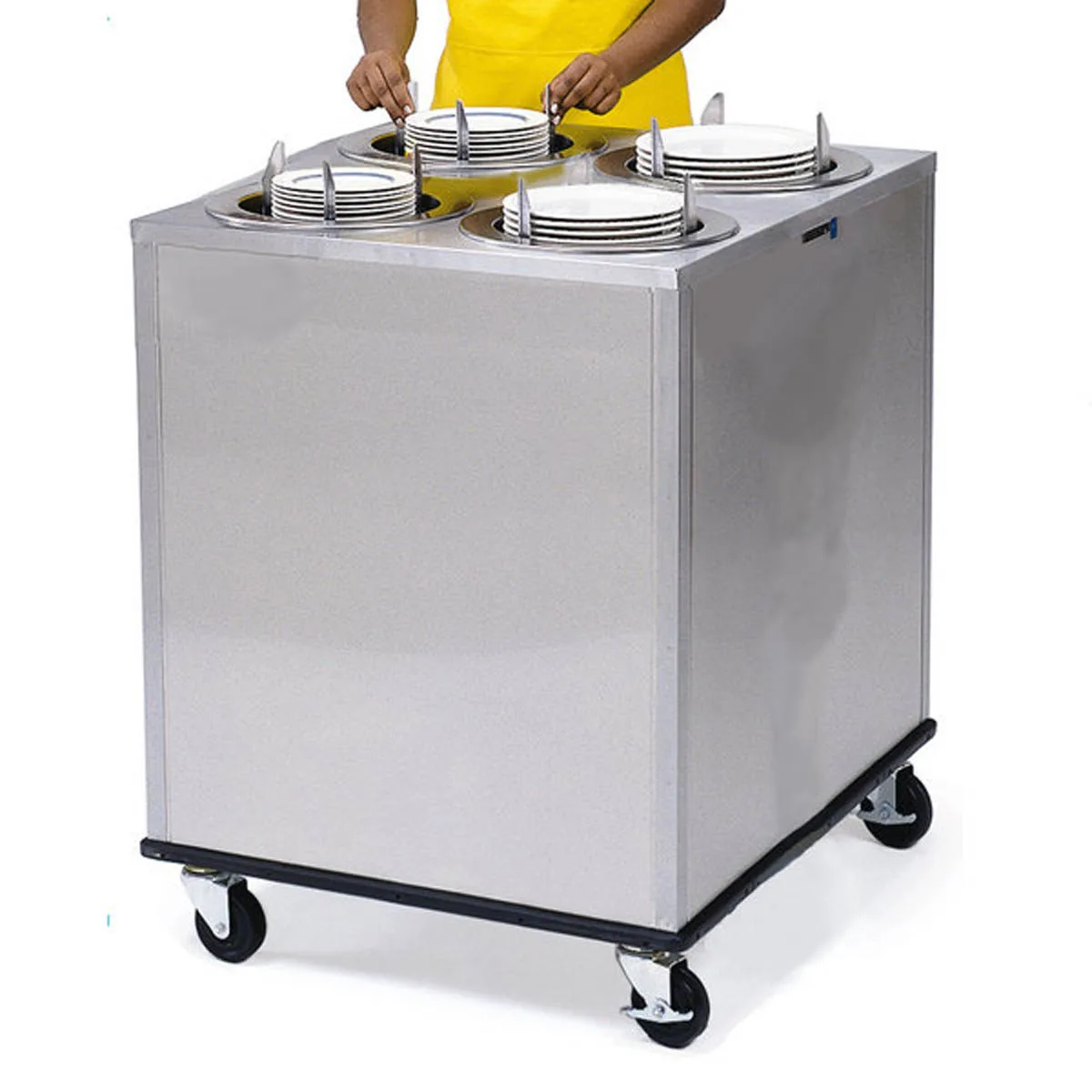 Lakeside 928 Mobile Enclosed 4-Stack Dish Dispenser w/ 9.75" Dia. Dish Size, Unheated