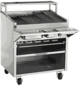 Bakers Pride F-48RS-C 48" Floor Model Gas Radiant/Lava Rock Charbroiler w/ Cabinet Base, 150.000 BTU