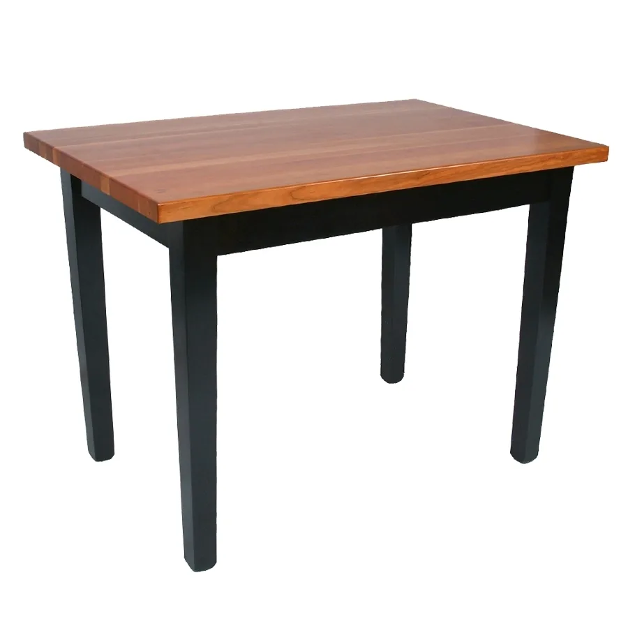 John Boos RN-C6030 Rouge et Noir Le Classique Utility Table, 60"W x 30"D, 1-1/2" Thick Edge Grain American Cherry Top, Varnique Finish