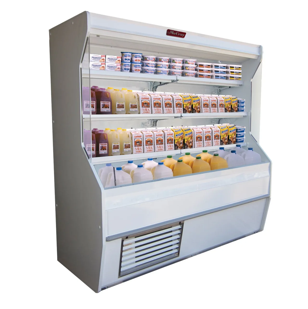 Howard-McCray R-D32E-8-S-LED 98'' Vertical Dairy Open Merchandiser, Stainless Steel, Remote Refrigeration