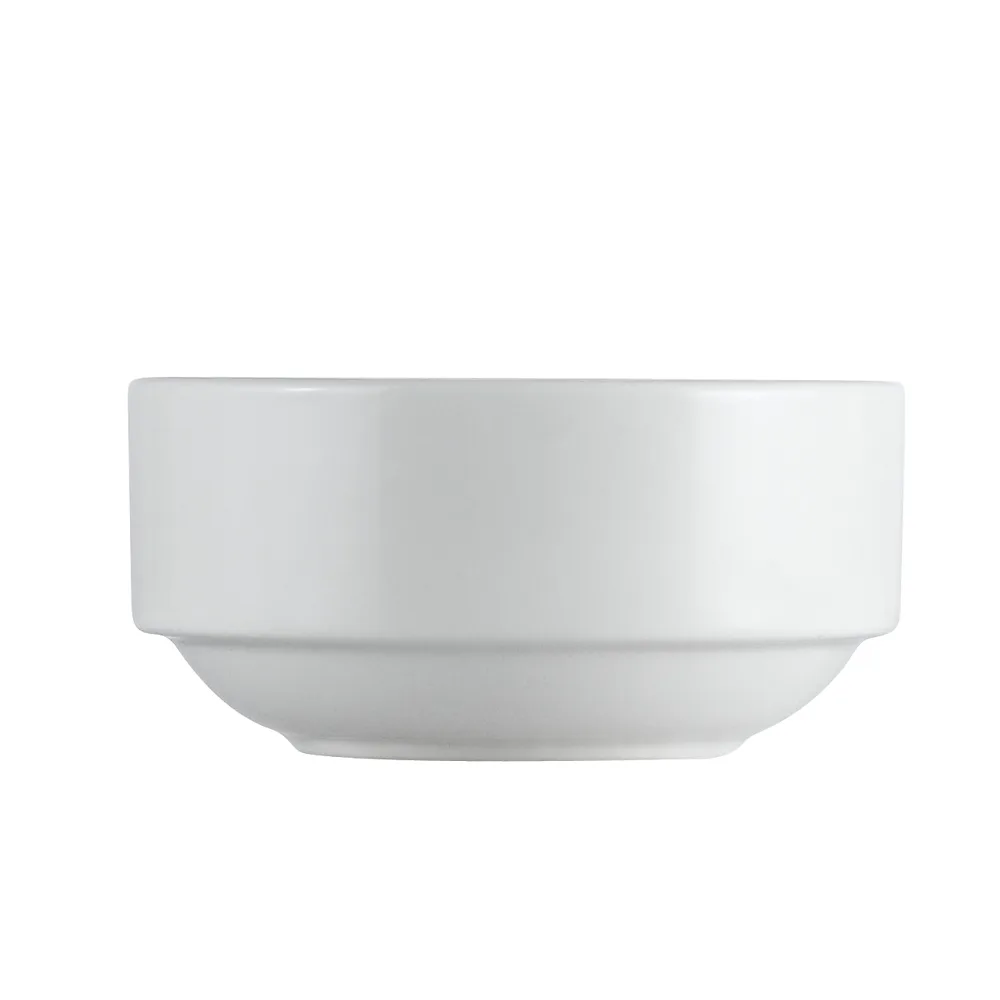 CAC China EVT-48 - Everest Bouillon Cup, 12 oz White Porcelain, Stackable, Dishwasher Safe - 1 Dozen