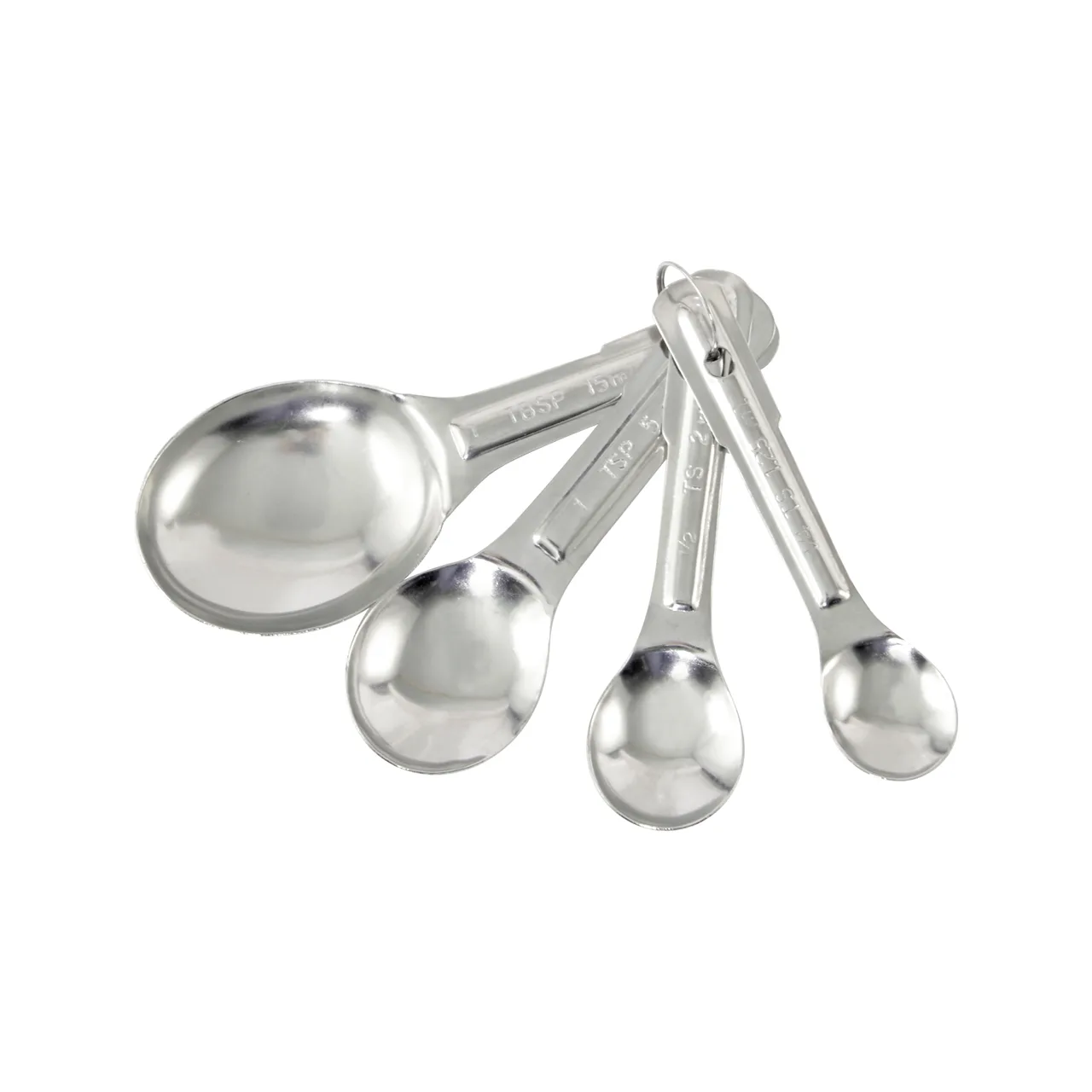 CAC China MSS2-4 Measuring Spoons – 4‑Piece Steel Set with 1/4 tsp, 1/2 tsp, 1 tsp & 1 Tbsp - Set