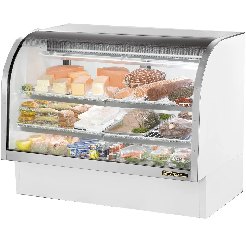 True TCGG-60-HC-LD 60" Curved Refrigerated Deli Display Case