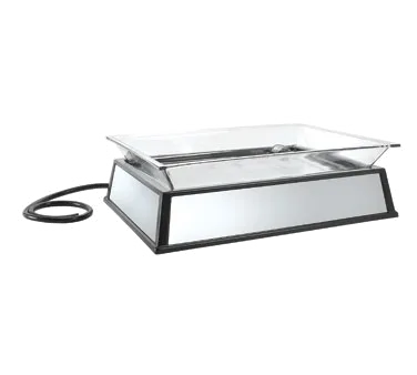 Cal-Mil IP101-220 Ice Display Pedestal, 27"W x 19"D x 10"H Black ABS, LED, Drainage, 400 lb, 220V