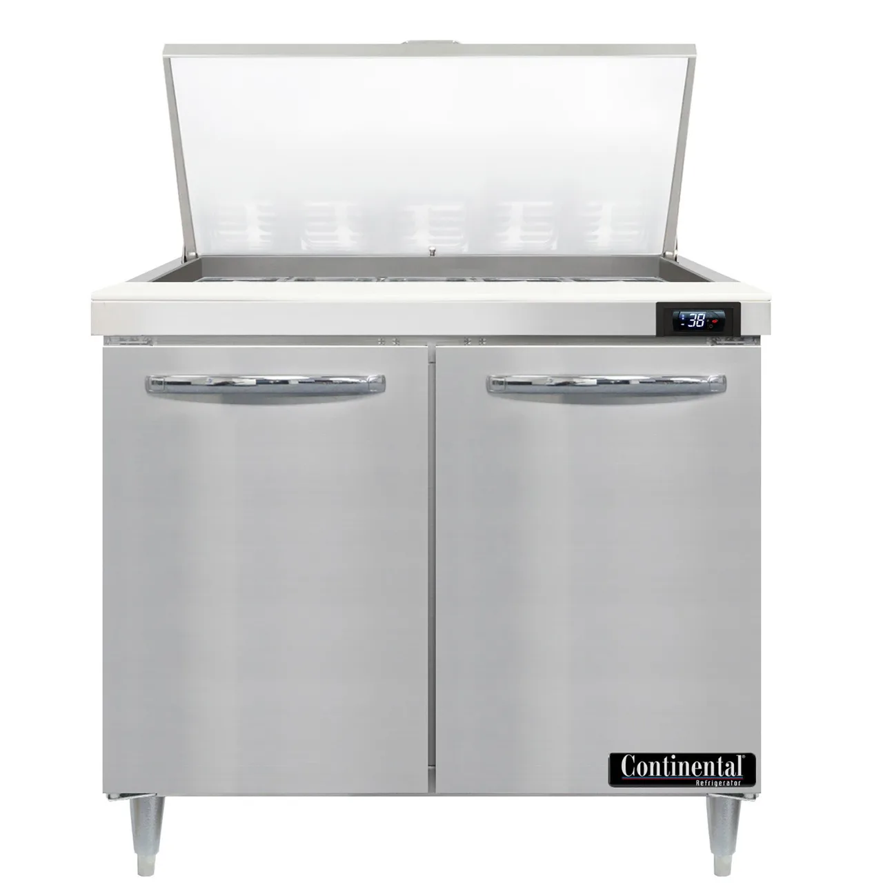 Continental Refrigerator D36N15M 36" Mega Top Sandwich Prep Table w/ 2 Doors, 15 pans