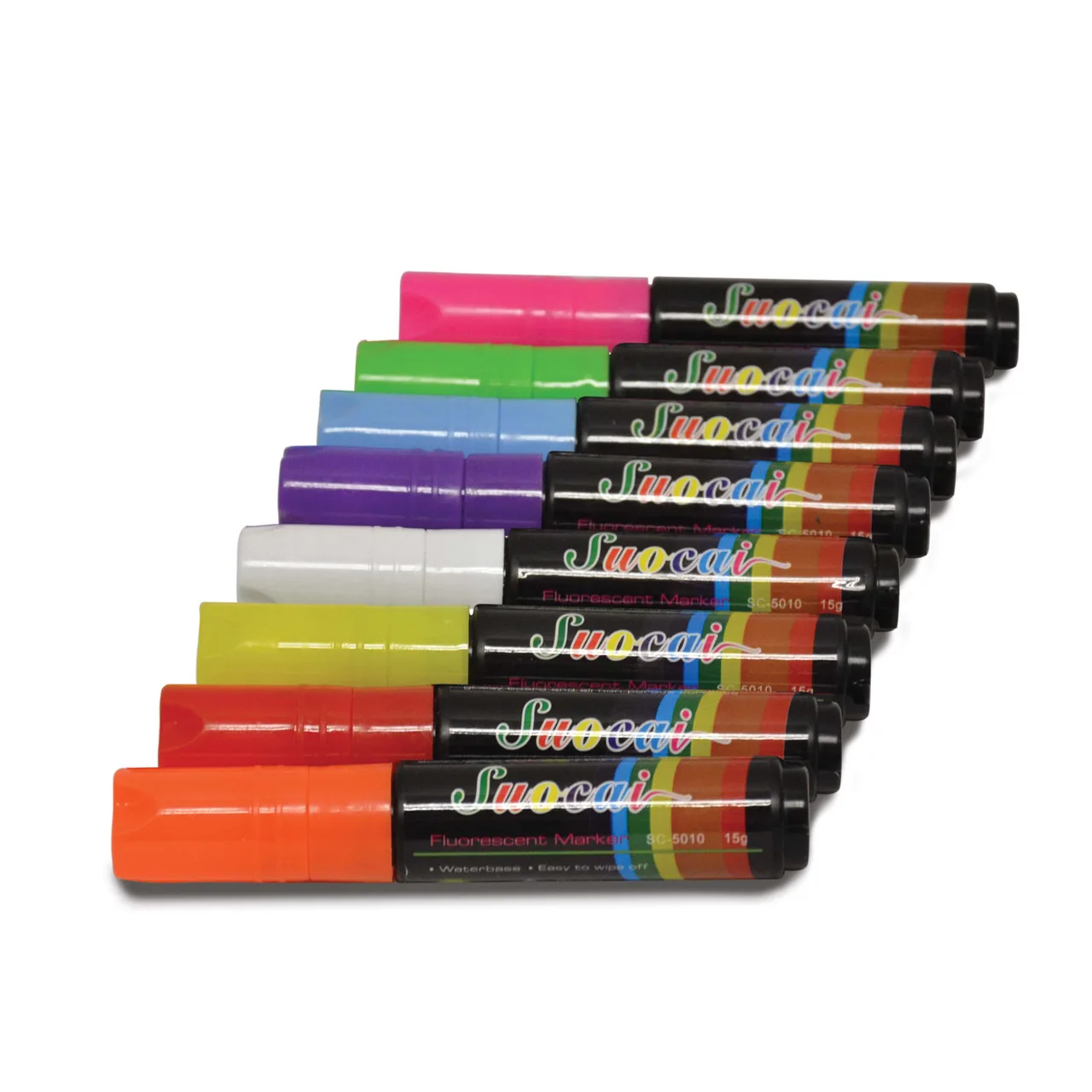 Omcan USA 39866 NIB Fluorescent Markers, 15" Water‑Based Ink, Eight Colors for LED Menu Boards