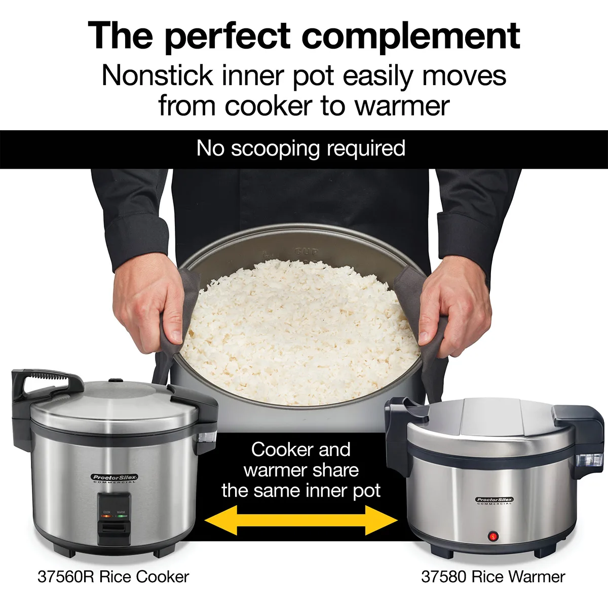 Hamilton Beach 37560R-CE Proctor Silex Commercial Rice Cooker/Warmer, 60 Cups, 220-240V, 1950W