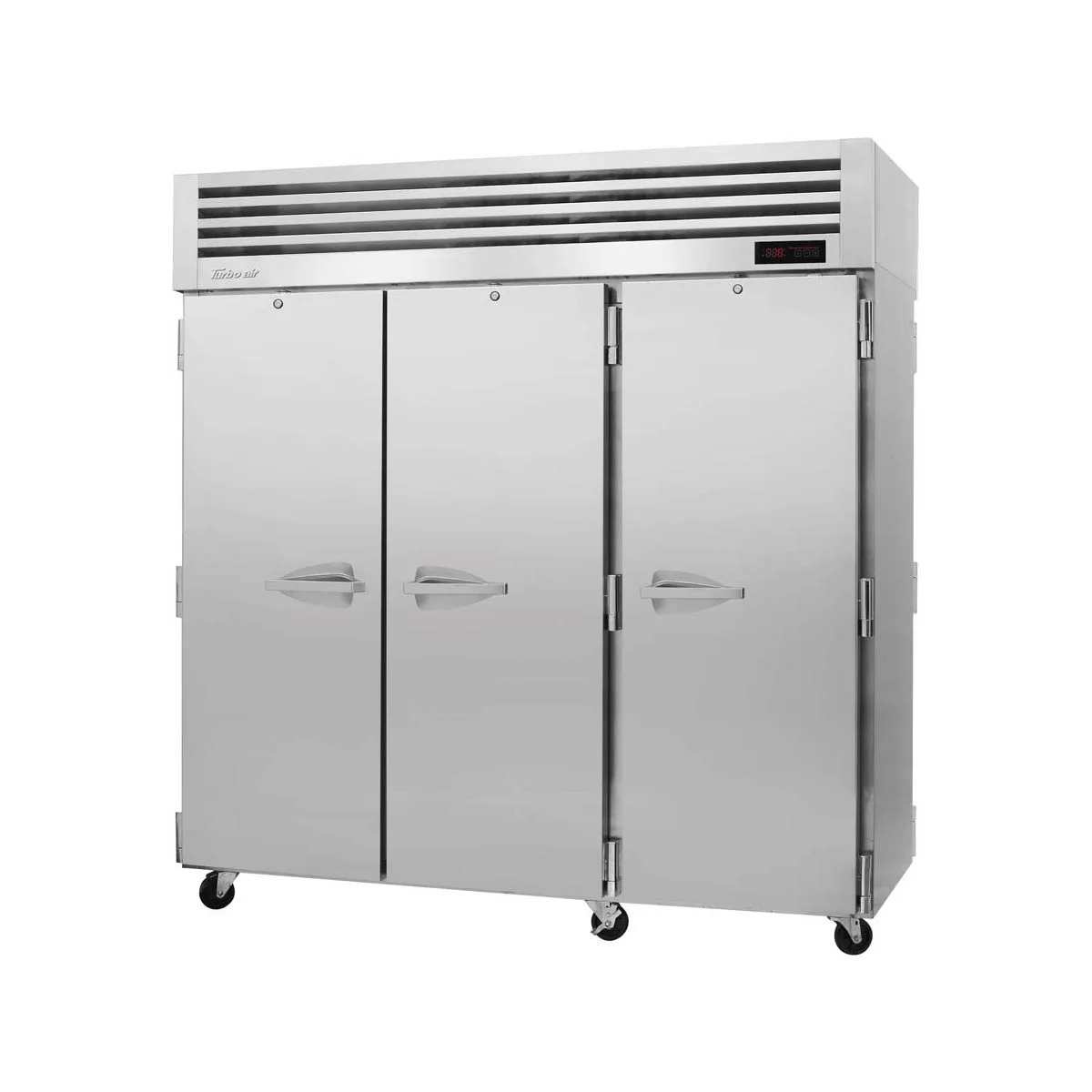 Turbo Air PRO-77H-PT 3-Section Heated Holding Cabinet, 78 cu ft, 3-Door Solid Doors, Stainless Steel Finish, 3000W