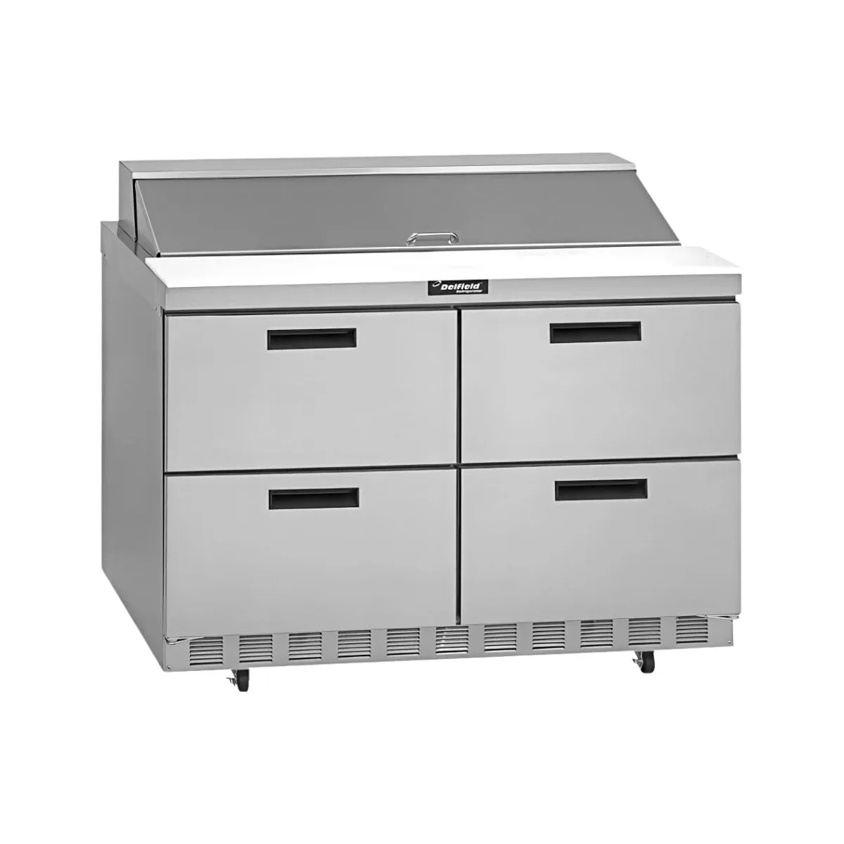 Delfield STD4448NP-12M 48" 2-Section Mega Top Sandwich and Salad Prep Table, 4 Drawers, 12 Pans, Stainless Steel