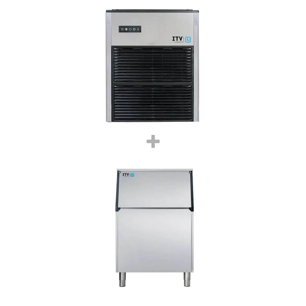 ITV Ice Makers IQ N 700/S-400-22 Air Cooled Nugget 714 lb Ice Machine with Bin, 399 lb Storage