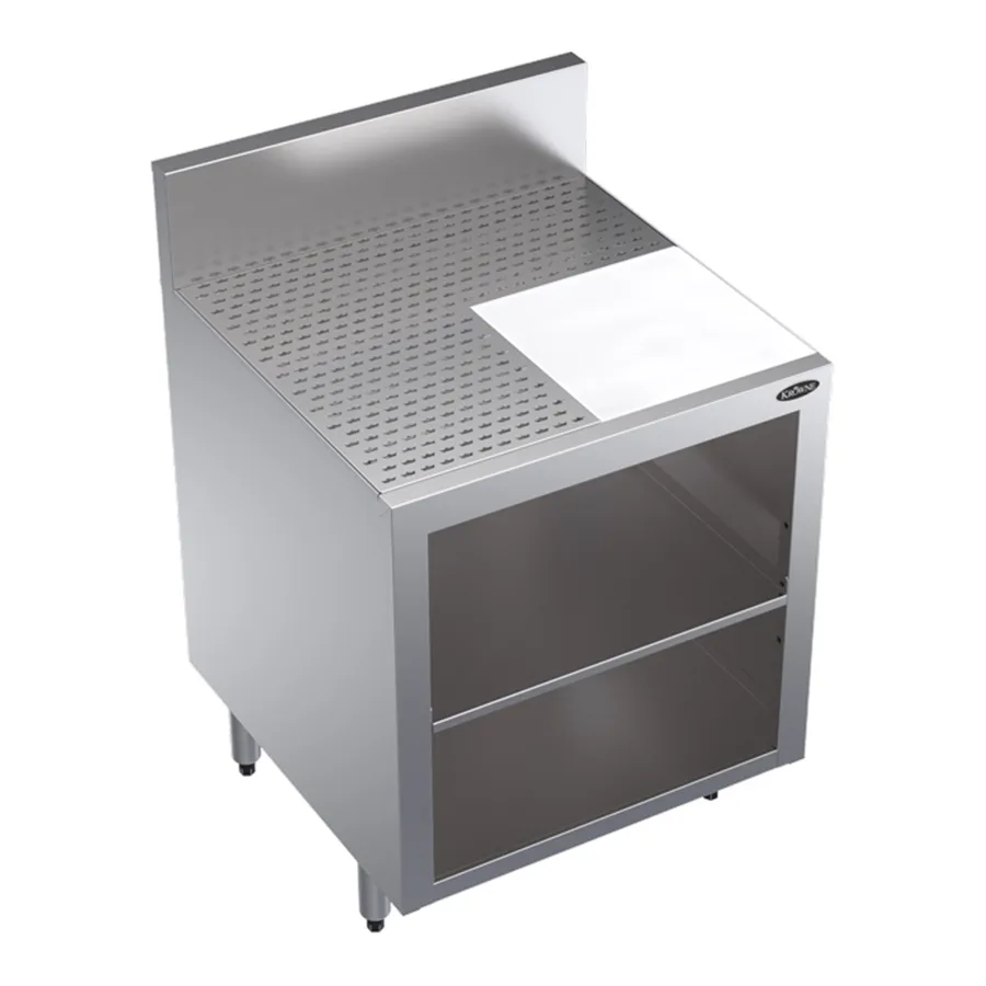 Krowne KR24-GSB4 24" Underbar Glass Rack Storage Unit w/ Flat Top, 2-Rack Capacity, Open Base