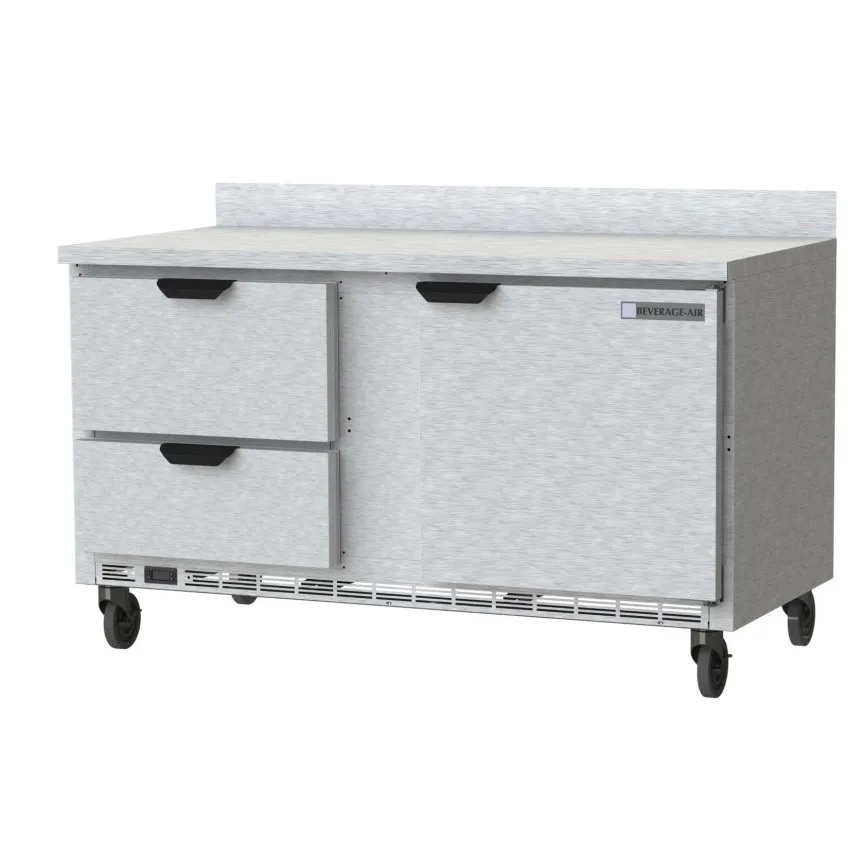 Beverage Air WTFD60AHC-2 60" 2-Section Worktop Freezer w/ 2 Drawers & 1 Door, 14.4 cu. ft.