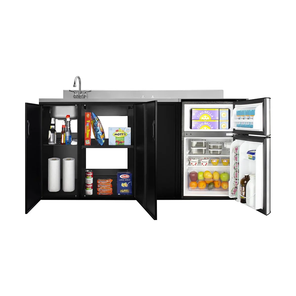 Summit CK72ADASINKL All-In-One Kitchenette, 71.75"W X 23.75"D X 34"H